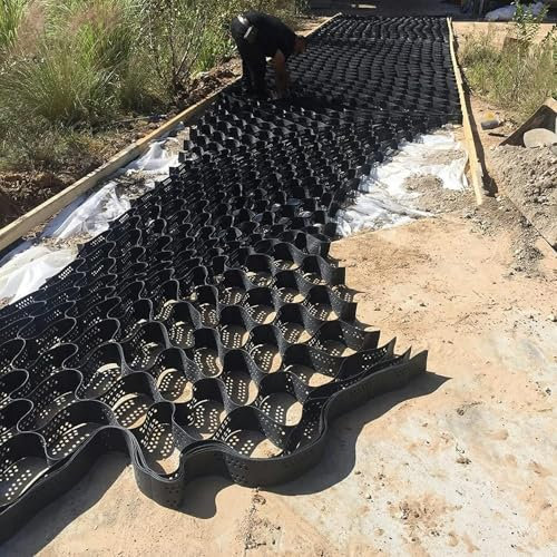 GFXYQPDNV Polyethylene Ground Grid 2 Inch, Soil Gravel Stabilizer Mud Grids for Subgrade Work RV Driveway, Permeable Cement Paver(3x10 m/10x33 ft)-1