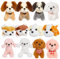 SHINELINE 12 Stück Mini Kuscheltier Hund - 12cm Stofftiere für Kinder, Mini Plüschtiere Schlüsselanhänger Kleine Geschenke für Kinder, Geburtstag Weihnachten Party