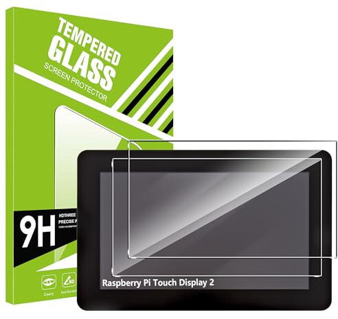 FDHYFGDY 2 Stück Schutzfolie für Raspberry Pi Touch Display 2 (7 Zoll,2024) Panzerglas, Kratzfest, blasenfrei, Härtegrad 9H, HD Displayschutzfolie Screen Protector
