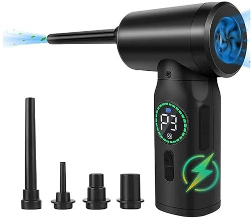 JKELPV Portátil Aspiradores Pistola de soplado de Polvo de Plumero de Aire inalámbrico 2 en 1, soplador de Aire y aspiradora, sopladores de Plumero inalámbricos Mini Aspiradora(A)