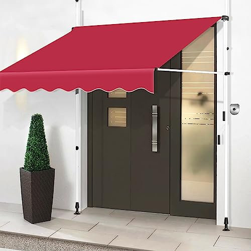 Sonnensegel für Garten, Balkon und Tür, höhenverstellbar, für den Außenbereich, Terrasse, Markise mit Handkurbel, freistehender Unterstand für Wandmontage.