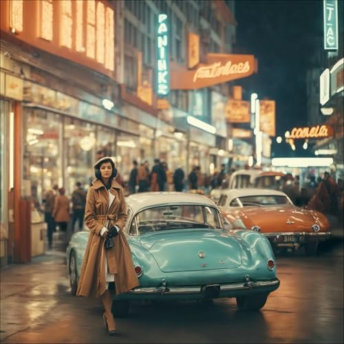 Pro-Art Glasbild, Vintage Car On The Street I, 20x20 cm