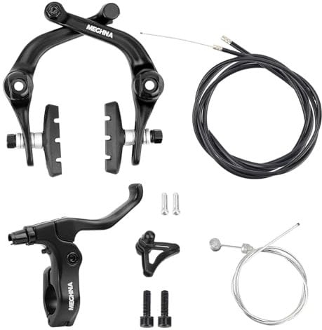ZUKKA Fahrrad-Bremsen-Set für Hinterrad, U-Bremse, Aluminiumlegierung, rechter Fahrradbremshebel mit Kabeln und Bremsbelägen, Felgenbremsset für BMX