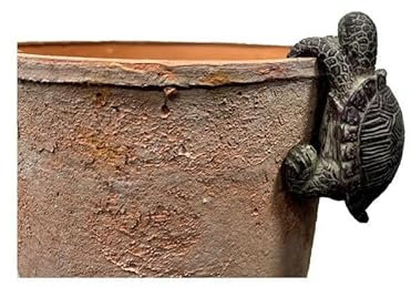 HOMESCAPES Tortoise Figure Plant Pot Hanger, Decorative Hanging Garden Ornament, Cute Animals Flower Pot Figurine Decoration - H8.5 x W5.7 x D3.9cm