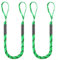 DAZZLEEX 2 x Bungee-Dockleine, 1,2 - 1,5 m, dehnbares Boots-Dock-Seil mit integriertem hochelastischem Latexkern für Kajak, Jet, Ski, Ponton, kleine Boote (2 grüne, schwarze Punkte)