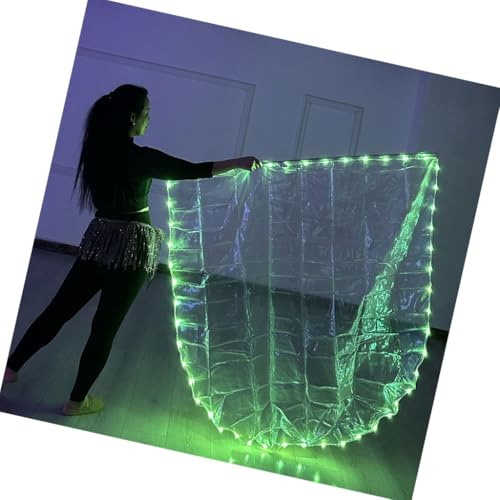 Pocoiau LED-beleuchtete Anbetungstanzflagge mit ausziehbaren Stangen, halbrunde Lob Banner für Erwachsene und Mädchen