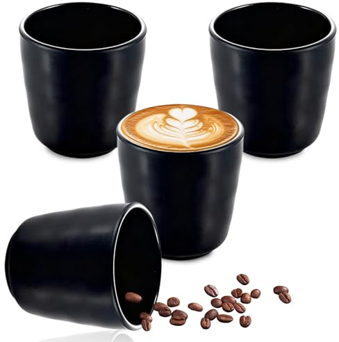 oupados Set di 4 tazze da espresso in resina melamminica, design impilabile