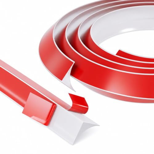 6 Mètres Moulure Adhesive, Moulure Plafond Autocollante, Plinthe Souple Autoadhésive Quart de Rond en TPE, Bande D’étanchéIté pour Sols, Bords de Murs, Douche, Murs, Cuisine, Plinthe (Blanc)