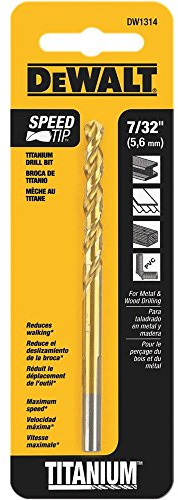 DEWALT DW1314 7/32-Inch Titanium Nitride Speed Tip Point Drill Bit