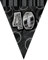 Unique Party 90804 - 9ft Foil Glitz Black 40th Birthday Bunting Flags