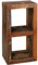 FineBuy Bücherregal KALKUTTA 45 x 35 x 90 cm, Massivholz Regal mit 2 Ebenen, Cube Beistelltisch Wohnzimmer, Standregal Shabby-Chic