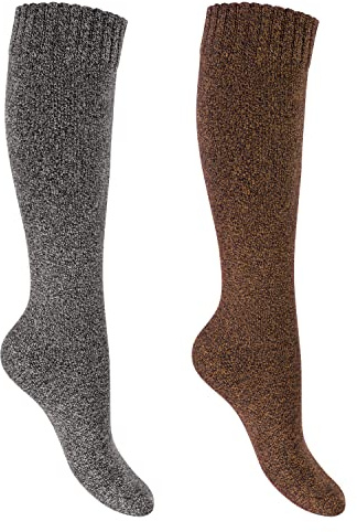 Footstar Damen Thermosocken Frottee Kniestrümpfe (2 oder 4 Paar) Warme Winter Socken