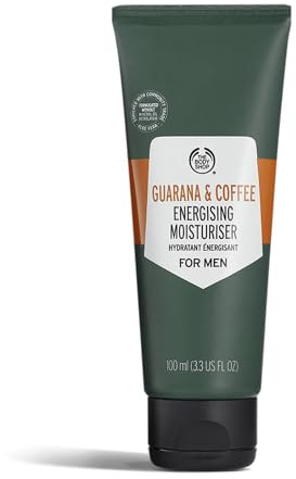 The Body Shop Guarana and Coffee Energising Moisturiser for Men (1x 100ml), Men’s Face Moisturiser for Dry Skin, Face Cream, Skin Care for Men, 24H Hydration & Energised Look, Vegan Skincare