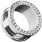 Piersando Flesh Tunnel Ohr Piercing Plug Ohrpiercing Schmuck Schraub aus Edelstahl Tribal mit Zirkonia Kristall Steinen 3mm Clear
