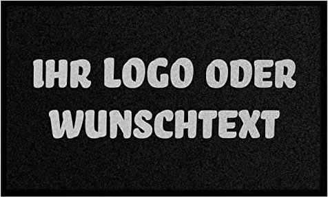 WohnDirect Fußmatte selbst gestalten I Geschenk mit ihrem Namen/Bild/Logo I große Auswahl, (85x150cm Schwarz)