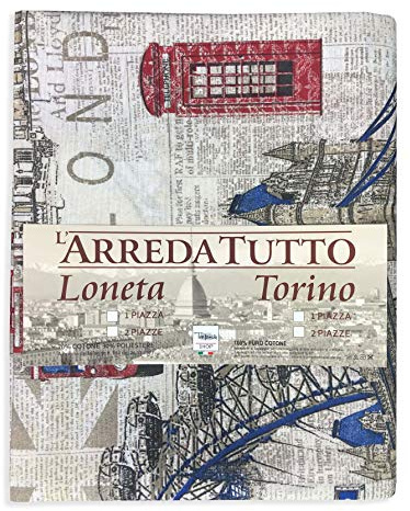Tex family Telo ARREDO copritutto Gran Foulard COPRILETTO copridivano Tessuto LONETA (Londra Inglese New, 2 Piazze)