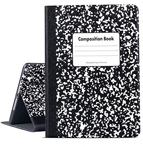 Ipad Air 1/2 Case, Ipad 9.7 Inch 2017/2018 Case, Vimorco Pu Leather Cover with Multi-Angle View Stand, Ipad 5th/ 6th Generation Smart Cover with Auto Wake/Sleep Function, Composition Book