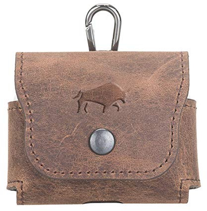 Solo Pelle Ledercase für AirPods Pro – komplett umhüllendes, handgefertigtes Case aus echtem Leder kompatibel mit AirPods Pro (Vintage Braun)