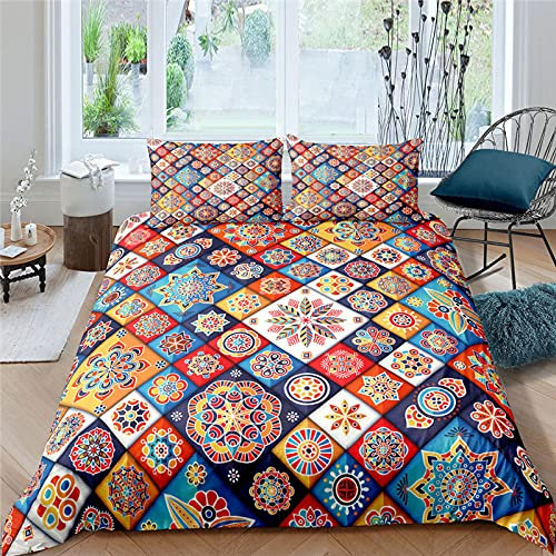 CUUGF 3D Parure De Lit, Rouge Motif À Carreaux 240X280 Cm 3 Pièces Housse De Couette Microfibre Confortable Ensemble De Literie Chambre À Coucher Élégant Classique Lit Imprimé Taie