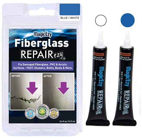MagicEzy Fiberglass Repairezy: (Blue & White) Kit de réparation en Fibre de Verre dans Un Tube