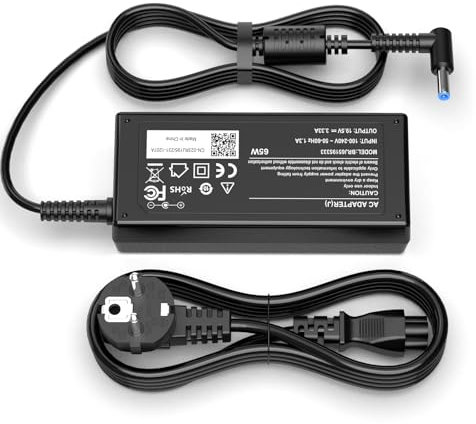 Cargador 65W HP Portátil 19.5V 3.33A Alimentación para HP Pavilion 14 15 ProBook 430 450 EliteBook Folio 1040 G1 G2 250 255 840 G3 G5 G6 G7 G8 741727-001 710412-001 Ordenador Adargador
