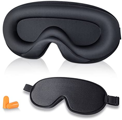 Masque de Nuit, Masque de Sommeil Amélioré pour Les Femmes et Les Hommes, Cache Oeil pour Dormir Super Doux Masque Yeux avec bandoulière réglable 100% Occultant Cache Yeux pour Voyage Yoga