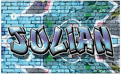 timalo® Cooles Graffiti Poster mit Namen | Modernes Wandposter für Kinder und Teenager Kinderzimmer Bild Mauer Jungen Zimmer Wandbild personalisiert | gamer27-1-B120xH61cm