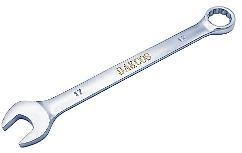 DAKCOS Llave Combinada Métrica de 17mm, Llave fija en Cr-V