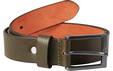 LEONARDO VERRELLI Unisex-Gürtel Leder kürzbar 80-140 cm 3100085-88 (grün, Bundweite: 90 cm - Gesamtlänge: 105 cm)