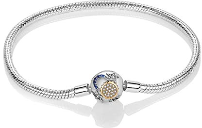 MULA 925 Sterling Silber Schlange Kette Charme Armband Gänseblümchen und Marienkäfer Anhänger mit 5A Cubic Zirconia für Frauen für Sie