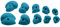 Ocun Holds Set 5 Jugs Klettergriffe, Blue