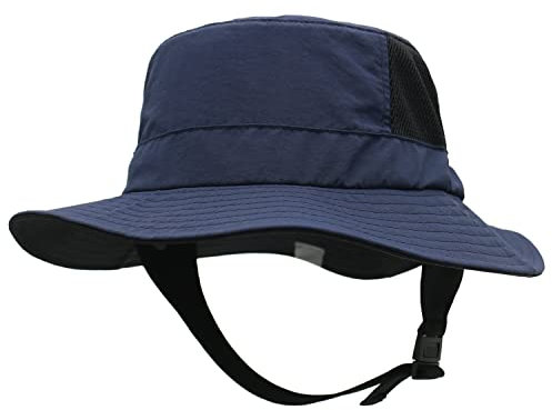 Sombrero de surf con correa para la barbilla: sombrero de pescador para hombres y mujeres, ideal para surf, navegación y deportes acuáticos, azul, Talla única