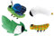 TimeTEX - Lebenszyklus-Stoffmodell Schmetterling, 3-tlg | Verwandlung vom Ei zum Schmetterling spielerisch vermitteln | Material: 100 % Fairtrade-Baumwolle | Maße: ca. 36 x 18,5 x 5 cm
