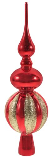 ABOOFAN Christmas Tree Topper Vintage Spherical Tree Top for Home Xmas Holiday Party Decorations 9 Inch