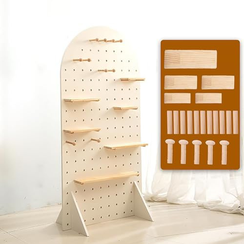 Lochplatte Holz, Werkzeugwand Präsentationsständer, Pegboard, Werkzeugregal, Lochblech, Stecktafel Organizer, Lochwand Büro, Garage, Werkstatt (Size : Wit)