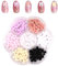 WLLHYF 240Pcs Bow Nail Charms Colorful Bow-Knot Nail Rhinestones Crystal 3D Bowknot Nail Charms Butterfly Nail Art Decorations Women Girls