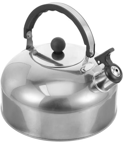 Ciieeo Tetera De Acero Inoxidable De 4 Litros Con Mango Ergonómico Hervidor De Agua Caliente Para Té Leche Café Plata