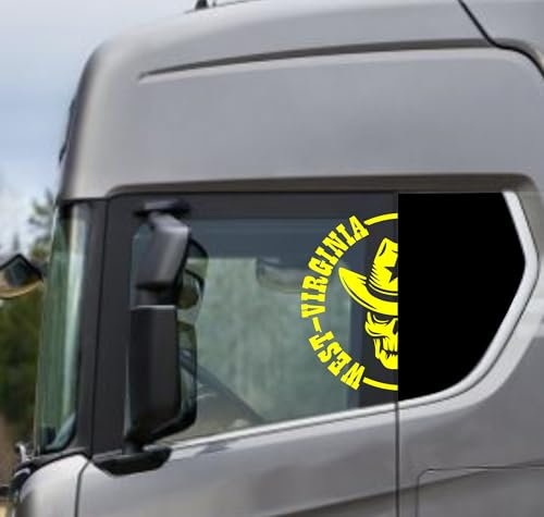 DualColorStampe Aufkleber kompatibel mit Scania Daf Iveco Man Lkw Zubehör LKW Aufkleber LKW Fenster West Code 0366 (Gelb fluoreszierend)