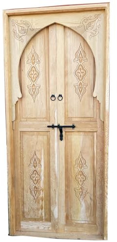 puerta de entrada marroquí de madera de cedro