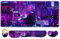 Lauspuck Anime Neon Large Mouse Pad and Keyboard Wrist Rest,Purple Extended Mouse Pad with Wrist Support Ergonomic, Non-Slip Desk Mat, Desk Protector Blotter for Home Office, Warrior Cat