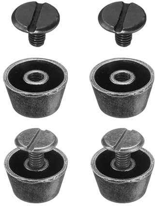 QUARKZMAN 4 Set Chiodi Testa Piana Borchie 12mm Metallo Borsa Chiodo Testa Perno Fibbia Piatta Bottone Tappo Cono Rivetti Secchio Strumenti Punta Set per Artigianato Pelle, Colore Pistola