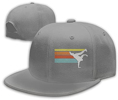 ATOurDealss Vintage Hip Hop Breakdance Flat Billmen Frauen Mode verstellbar Baseball Cap Hip Hop Flat Bottom Caps, grau, One size