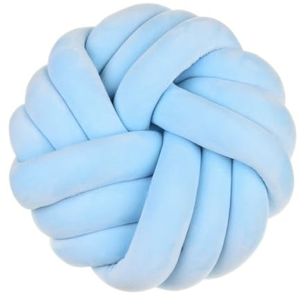 champracer Knotenkissen KnotenZierkissen Aesthetic Sofakissen aus TeddysamtKnotbugelwurf Kissen Ultra weiche BegleiterinHeimdekoration Bett Deko Kissen Runden für Kind Schlafzimmer (blau,35cm*35cm)