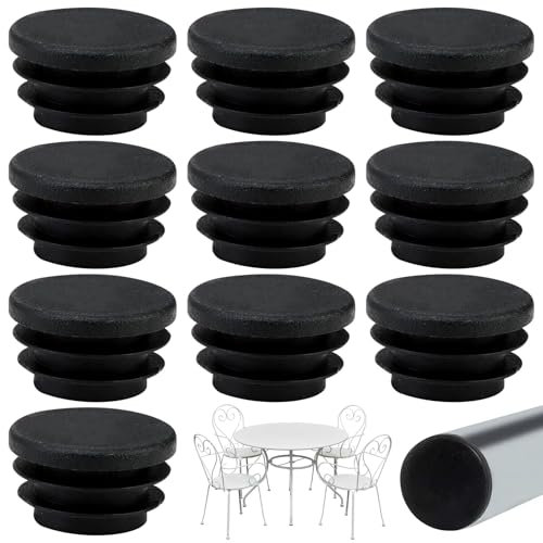 Lotbun 10 Pcs Tappi Lamellari ø 25/22/20mm, Terminali di Plastica per Sedie, Piedini Silicone, Gommini (22mm)