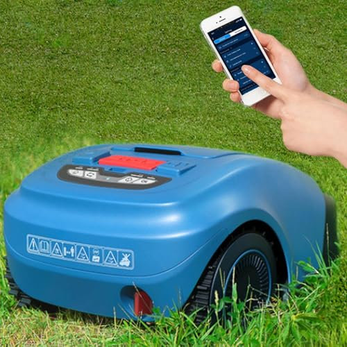 aromaoveite Perimeter Wire Robotic Lawn Mower, App Control With Virtual Boundaries,All-Wheel Drive, Multi-Zone Management, Low Noise Less Than 62 Db,Work Efficiency 150㎡/H,Blue