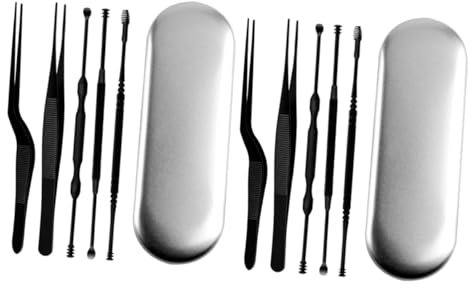 Healeved 12 Stk Ohrenschmalzentferner Ohrenschmalzreiniger Ohrenschmalz-entfernungsset Kamera Für Ohrenschmalz Ohr Kamera Pinzetten-kit Bausatz Ohrstöpsel Ohrenreiniger-kamera Black