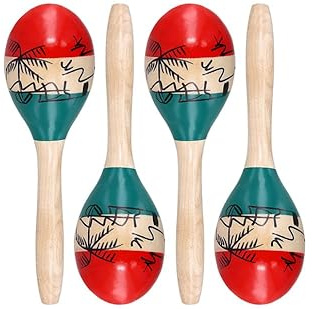 CHUIFAI 2 Paar Holz Maracas, Handbemalt Naturholz Maracas Percussion für Party, Schule, Aufführungen