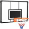 SPORTNOW Panier de Basket Mural, Panier Basket, avec Panneau incassable, Cerceau en Acier et Filet indéchirable, vis de Montage et clé, pour extérieur, Noir, Transparent, Orange