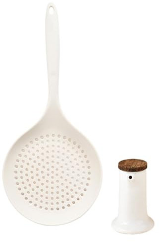 Skimmer Spoon Strainer, Scoop Colander, Pasta Strainer Long Handle, Cooking Skimmers, Food Strainers for Kitchen, Strainer Scoop Colander 14.25x6.38 inches for Kitchen Cooking Baking