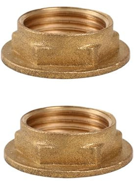 Flansch Sechskant Sicherungsmuttern Messing, Sicherungsmuttern mit G1/2 Innengewinde Sanitär Zubehör [2er Pack]
